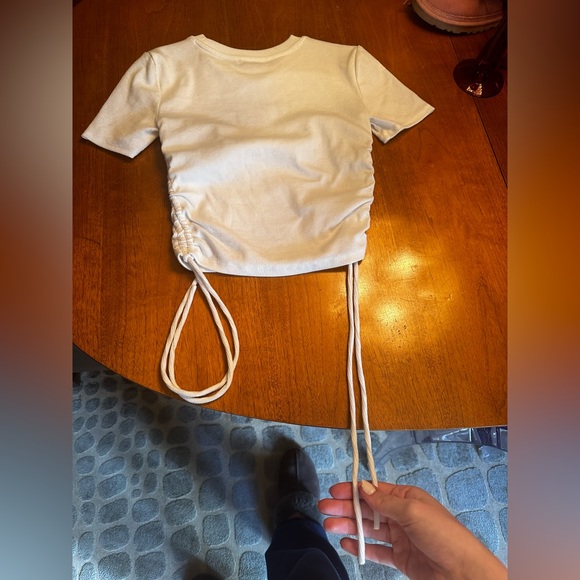 White Zara side tie top - Picture 4 of 5